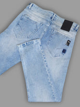Men’s Light Blue Scratch-Wash Slim Fit Jeans